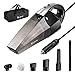isYoung Car Vacuum Cleaner with LED Light, 4500PA Stronger Suction Portable Auto Vacuum Cleaner, DC12-Volt Wet/Dry Handheld Vacuum Cleaner with Carrying Bag, One Extra HEPA Filter - Black Silver
