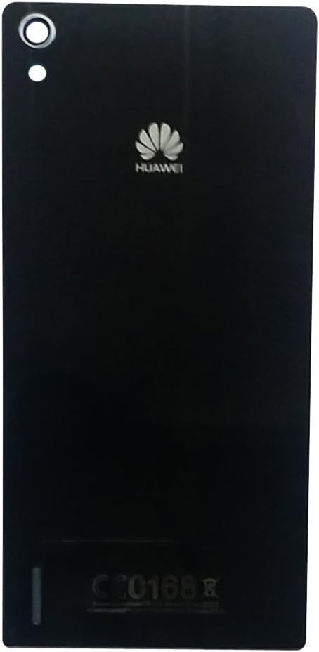 Wise Guys Glass Battery Back Door Housing Body Panel Replacement with Adhesive & Speaker Net for Huawei Ascend P7 - Black