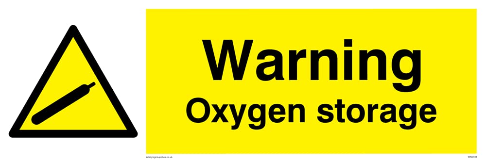 Warning Oxygen Storage Sign - 300x100mm - L31