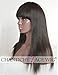 Chantiche Silk Top Spinning Hair Whorl Light Yaki Straight None Lace Wigs With Bangs For Black Women Natural Looking Glueless Indian Remy Human Hair Replacement Full Wig 16Inch #1B