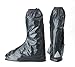 Fasmov Waterproof Anti Slip Motorcycle Biker Rain Boot Shoe Covers,Black ((Euro 42-43/US 8-8.5))
