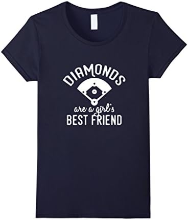 Women's Diamonds Are a Girl's Best Friend - Girls Baseball Shirt Medium Navy