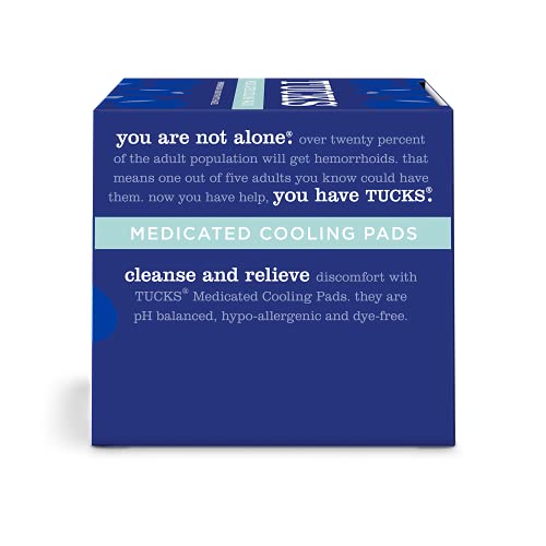 TUCKS Medicated Cooling Pads, 100 Count Hemorrhoid Pads with Witch