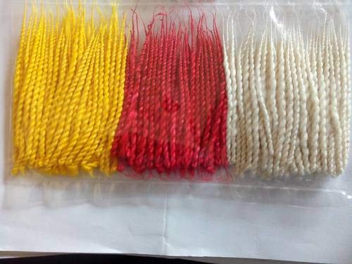 O GU Om Phool Pooja Batti Long Cotton Wicks or Diya Batti Navratri Special Jyot Batti, in 3 Color (Red, Yellow, White) - Pack of 8