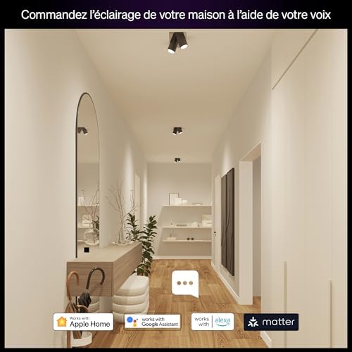 Essential Kit de démarrage avec Bridge+3 ampoules connectées GU10 Essential + Smart Button, WACA, 2200-6500 K, variable, Ampoule connectée compatible Alexa, Google Assistant, Apple Home