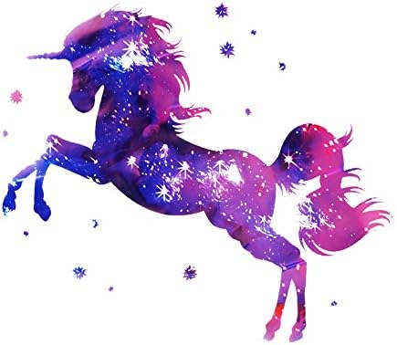 Fantasy Girls Bedroom Wall Art Cute Nursary Decal Stars Unicorn Wall Stickers