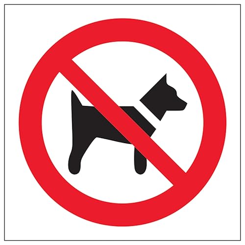 V Safety No Dogs Symbol 100 x 100 mm - 3mm Brushed Aluminium Composite Safety Sign