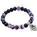 Energy Stone Mala Bracelets - Hand of Fatima (Hansa) Bracelets - Purple Stone Bracelet