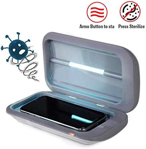 Hembeer Smart Phone Sanitizer Portable UV Lights Cell Phone Sanitizer Sterilizer Cleaner Aromatherapy Function Disinfector for All iPhone Android Cellphone Toothbrush Watches (White)