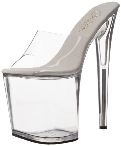 Pleaser women s flamingo-801 boot,clear/clear,7 m us
