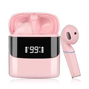 Wireless-Earbuds-Headphone-Bluetooth-50-in-Ear-Earphone-Touch-Control-with-Mic-RGB-Sweatproof-Noise-Canceling-USB-C-Quick-Charging-Case-Compatible-with-iPhoneAndroidPC-for-Sport-Work-RunningPink Sendowtek Wireless Earbuds Pink Bluetooth in Ear Headphone Touch Control with Mic RGB Sweatproof Noise Canceling…