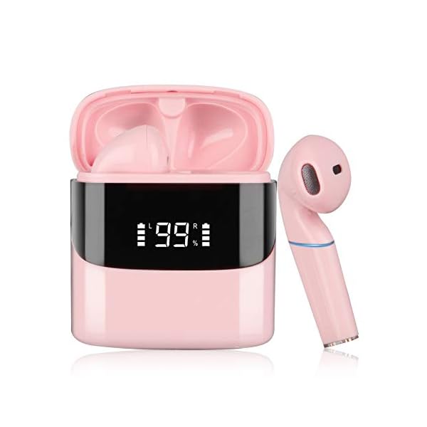 Wireless-Earbuds-Headphone-Bluetooth-50-in-Ear-Earphone-Touch-Control-with-Mic-RGB-Sweatproof-Noise-Canceling-USB-C-Quick-Charging-Case-Compatible-with-iPhoneAndroidPC-for-Sport-Work-RunningPink Sendowtek Wireless Earbuds Pink Bluetooth in Ear Headphone Touch Control with Mic RGB Sweatproof Noise Canceling…