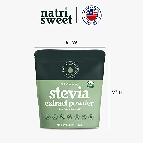 Organic 100 Pure Stevia Powder, 4 oz, Satisfies Sweet Cravings, Lowers