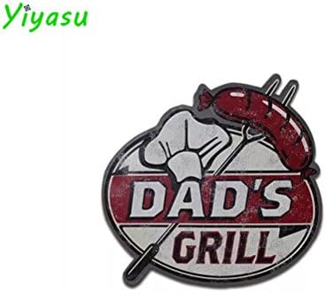 DADS GRILL Irregular Vintage Tin Sign Pub Bar Coffee Restaurant Store House Metal Wall Decor