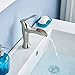 Ufaucet Commercial Modern Brushed Nickel Single Handle Waterfall Stainless Steel Bathroom Faucet, Lavatory Vanity Sink Faucet Without Pop Up Drain