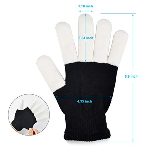 POPCHOSE LED Light Up Gloves Finger Light Gloves 3 Colors 6 Modes LED Gloves for Christmas Xmas Halloween Costume Dance Dubstep Birthday Party
