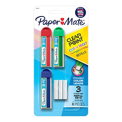 Paper Mate Clearpoint Color Lead and Eraser Mechanical Pencil Refills