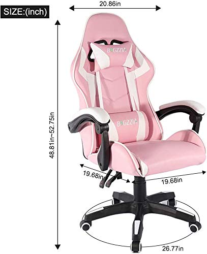 Bigzzia Gaming Chair Office Chair Desk Chair Swivel Heavy Duty Chair Ergonomic Design with Cushion and Reclining Back… - Image 3