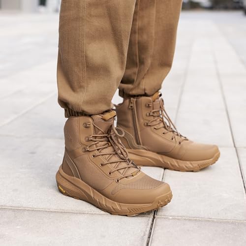 NORTIV 8 Lightweight Military Boots Tactical Safety Boots Men Breathable Anti-skid Police Combat Boots