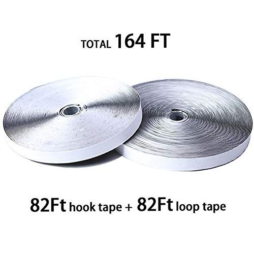 82 FT Hook and Loop Tape - 1 Inch Self Adhesive Sticky Back Hook and Loop Tape Roll Black Fastening Tape Self Back Adhesive Nylon Fabric Tape Hook and Loop Strips Set