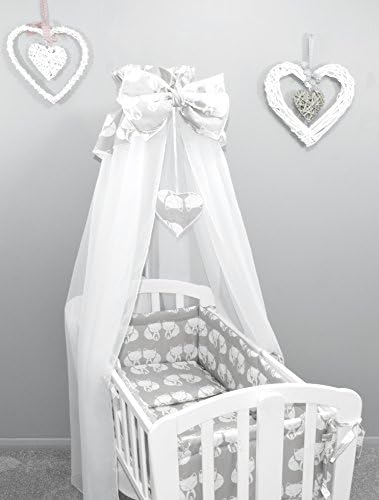 10 pcs Crib Bedding Set/Bumper All Round/Sheet/Duvet/Canopy/Free Standing Canopy Holder (Grey Foxes)