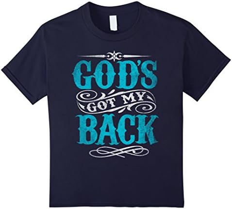 Kids Christian Shirt God's Got My Back Christian Gift 12 Navy