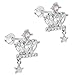 925 Sterling Silver White-Pink Cubic Zirconia Princess Crown Earrings Set With Screw Back Locking for Young girls and Pre Teens Royal and Party Attires