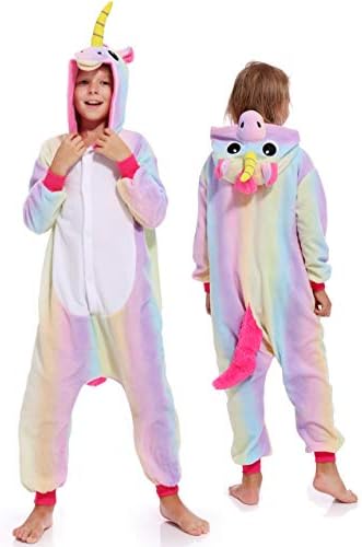 Kids Unisex Unicorn One Piece Sleepwear Cosplay Christmas Pajamas Costume Cute Unicorn Sleepsuit for Boys Girls