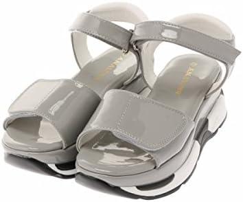 Amazon ウィゴー レディース ベルクロ厚底サンダル グレー L Wego ウィゴー ファッションサンダル