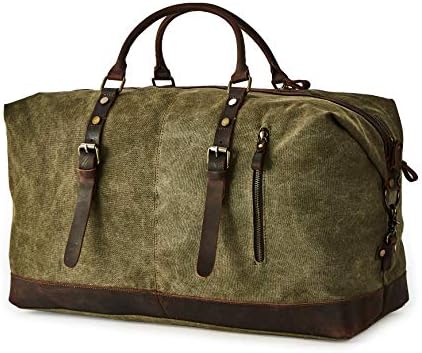 BRASS TACKS Leathercraft Men's Waxed Canvas Vintage Overnight Duffel Weekend Bag 1 BRASS TACKS Leathercraft Men's Waxed Canvas Vintage Overnight Duffel Weekend Bag
