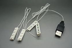 3 Pack – 4 White 1x4 Bricks/White LED Down Lights