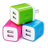 USB Wall Charger, Charging Plug HopePow 3-Pack USB 5V/2.1A Home Travel Wall Charger Adapter Plug for iPhone 7, 7 plus, 6, 6s, 5, 5S, iPad, iPod, Samsung S5 S6 S7 Edge, Google Pixel, HTC, LG, NOKIA