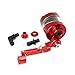 OUMURS Motorcycle Brake Clutch Cylinder Fluid Reservoir Oil Cup with Mounting Bracket Set CNC Machined Aluminum Transparent PMAA Universal Fits For Honda Yamaha Suzuki Harley Ducati CBR GSXR YZF (Red)