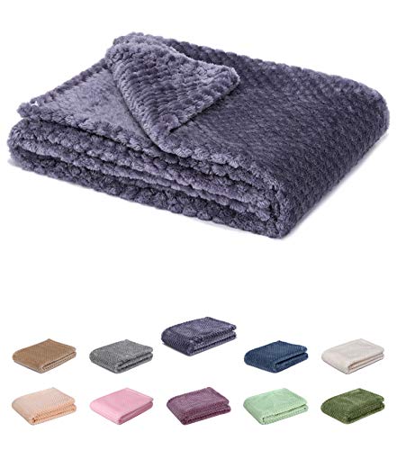 Fuzzy blanket or fluffy blanket for baby girl or boy, soft warm cozy coral fleece toddler, infant or newborn receiving blanket for crib, stroller, travel, outdoor, decorative(28 x 40 in, Grape Purple)