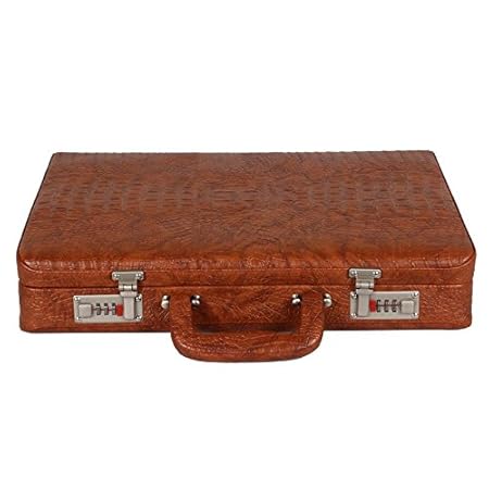 OBANI Faux Leather Briefcase Tan
