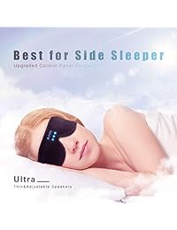 Sleep Headphones Bluetooth Wireless Eye Mask, Sleeping Headphones Mask Upgrade Lavable Viaje Música Bluetooth Headset con altavoces ajustables Micrófono Manos libres Larga Tiempo de reproducción