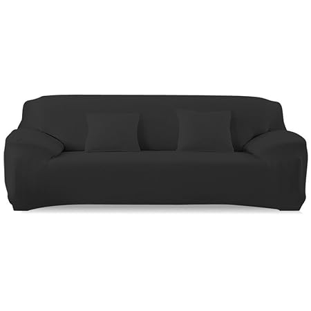 PengXiang Überzug, Elastische Sofa Überwürfe mit Spandex-Stoff Sofa Abdeckung in Farbe von Schwarz (2 Sitzer für Sofalänge vo