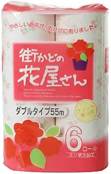 Amazon 街かどの花屋さん プリントトイレットペーパー香り付 6r ダブル 泉製紙 トイレットペーパー