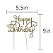 PALASASA Happy Birthday Cake Toppers. Sparkling Gold Glittery Birthday Cupcake Picks. Birthday Party Decorations