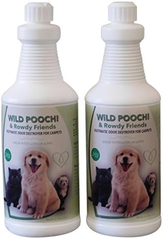 2 Bottles of Enzymatic Odor Destroyer WiLD POOCH! for Carpets. New Technology for Removing Pet Odor from Carpets.