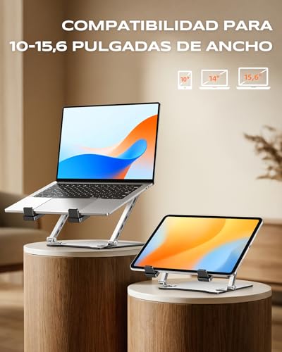Babacom Laptop Stand Ultra Slim and Portable Desk, Height Adjustable Base with Dual Bar Stand, Laptop Stand Foldable with Cooling, Compatible with MacBook/Tablet (10-15.6")