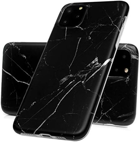 LaVibe Compatible with iPhone 11 Pro Max 6.5 inch Case Silicone, Matte Marble TPU Gel Bumper Back Cover Fashion IMD Painted Pattern Anti-Scratch Shockproof Protective Phone Case Black