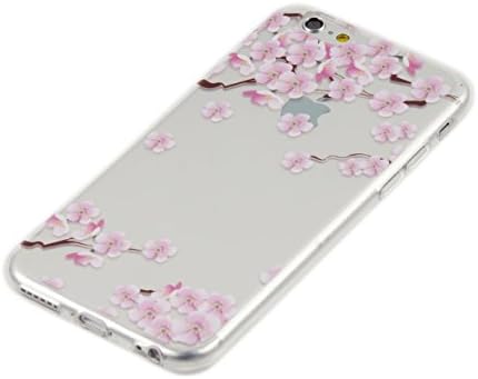 iPhone 6 / 6S 4.7-inch Transparent Case Flower Ultra Slim Thin Soft Cover Anti-Slip Shell (pink wintersweet)