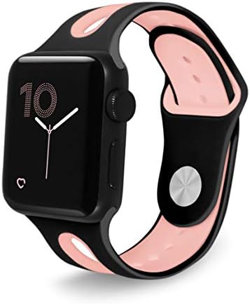 Rockvee Sport Band Compatible for Apple Watch 38mm 42mm Women Men, Soft Silicone Strap Replacement Band for Series 3, Series 2, Series 1 S/M M/L