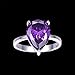 BONLAVIE Women's 8.8ct Teardrop Pear Cut Created Purple Amethyst Engagement Wedding Ring Sterling Silver