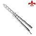 Practice Butterfly Knife, Ibetter Stainless Steel Balisong Trainer Unsharpened Blade with Spring Latch, Smooth Action Butterfly Knife Trainer