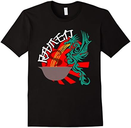 Mens Breath Of The Green Dragon Ramen Noodle Aged Look T Shirt Small Black
