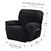 Maytex Collin Stretch 4 Piece Recliner Chair Furniture Cover Slipcover, Black