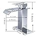 BWE Bathroom Faucet Chrome Modern Waterfall Single Hole Bathroom Sink Faucet Parts Spout Bath Lavatory Vanity and Supply Hose Single Handle Square