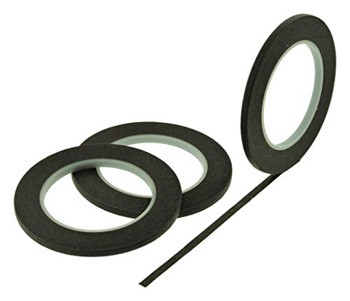 3pk 1/4 in x 60yd Black Masking Tape Extra Sticky PRO Grade High Stick Special Project Painters Tape Painting Trim Arts Crafts School Home Office 21 Days 6MM x 55M .25 inch